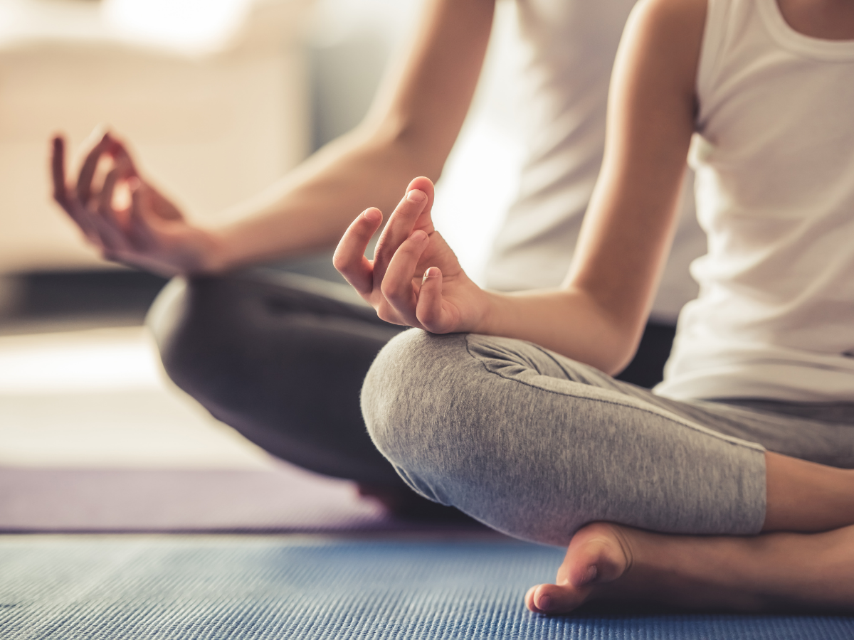 Women practicing yoga