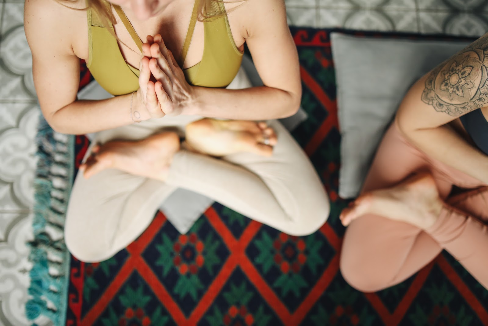 Woman practicing yoga