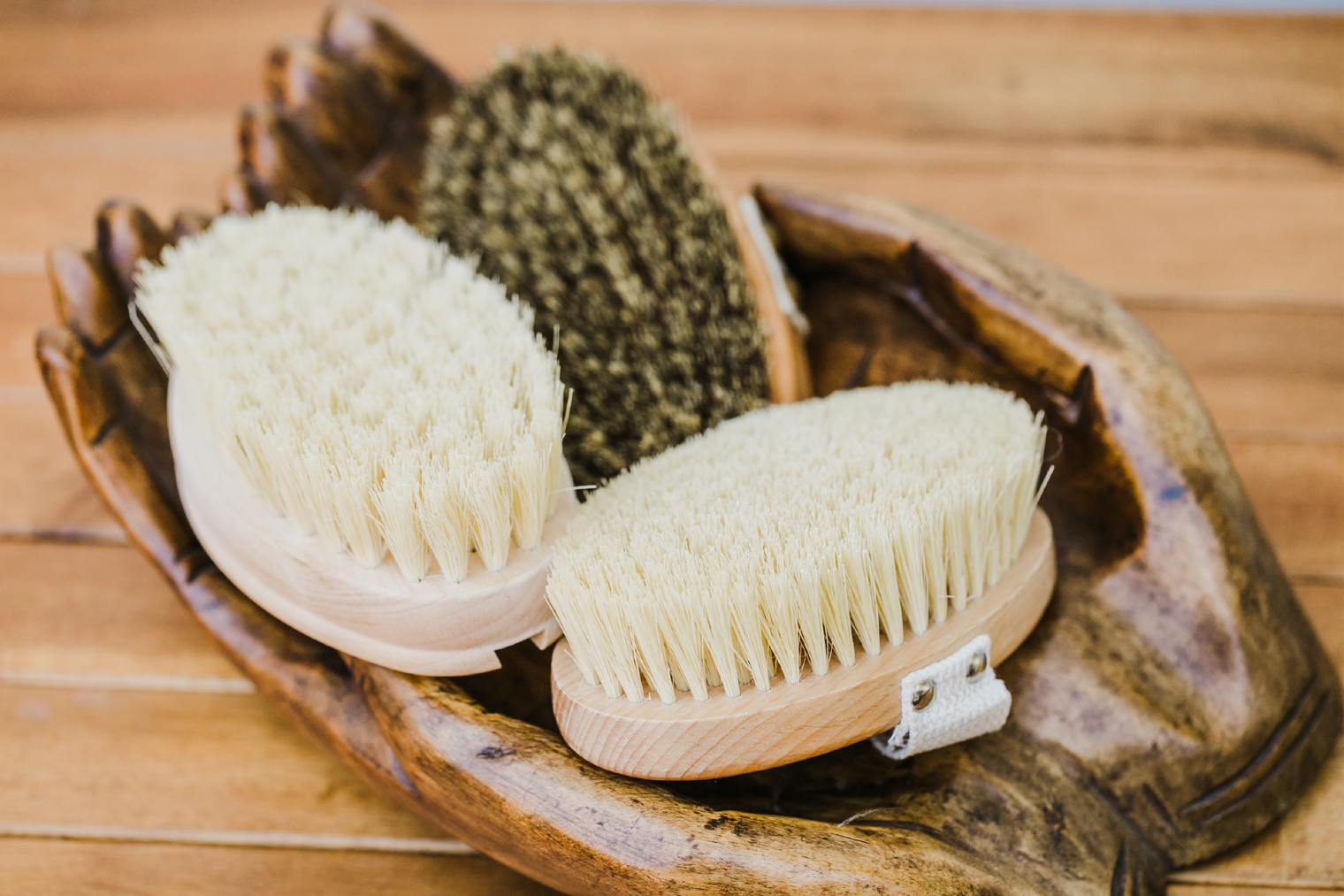 Dry Brush is used as a sacred self-massage tool in Ayurveda