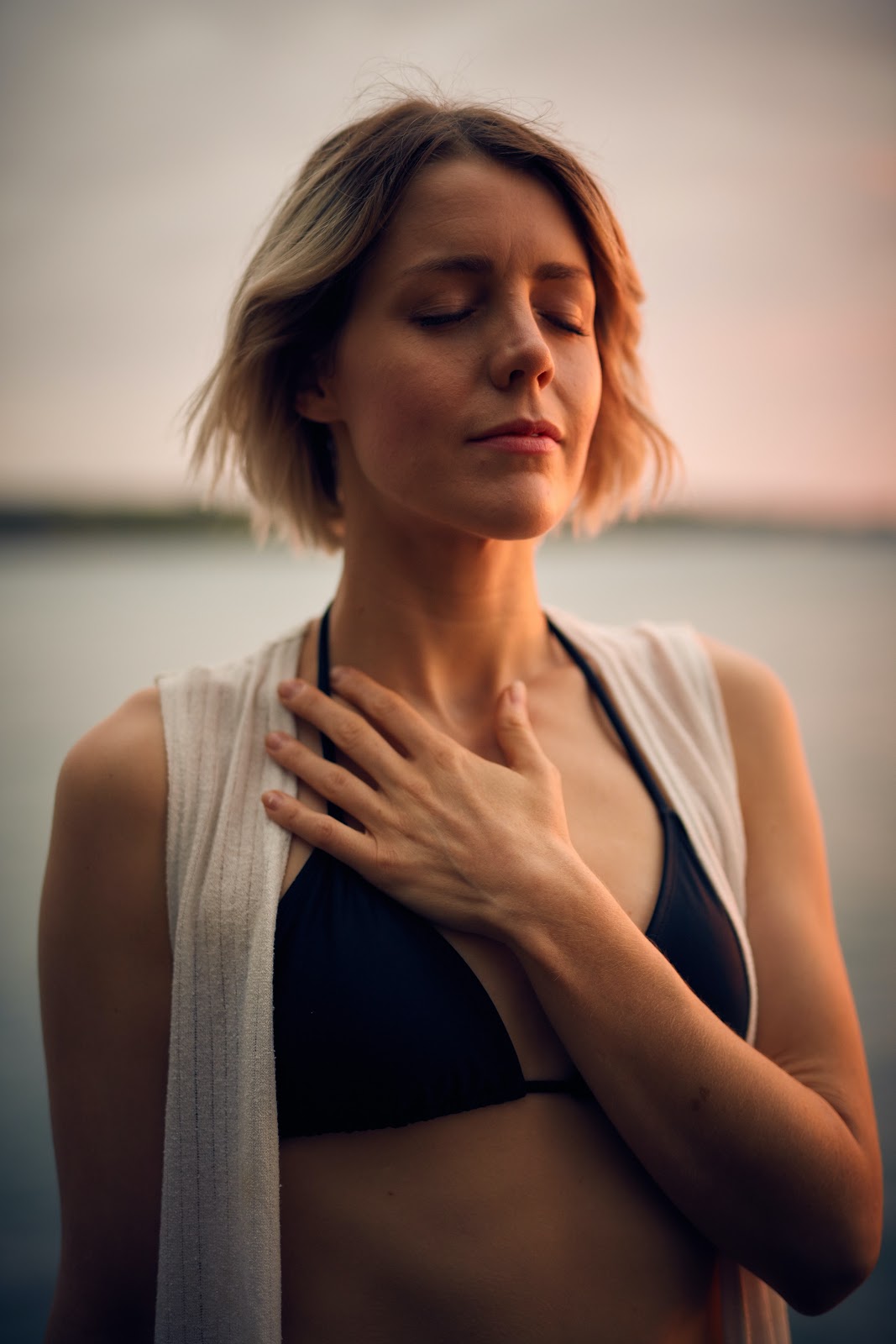 A woman strengthening her lungs naturally